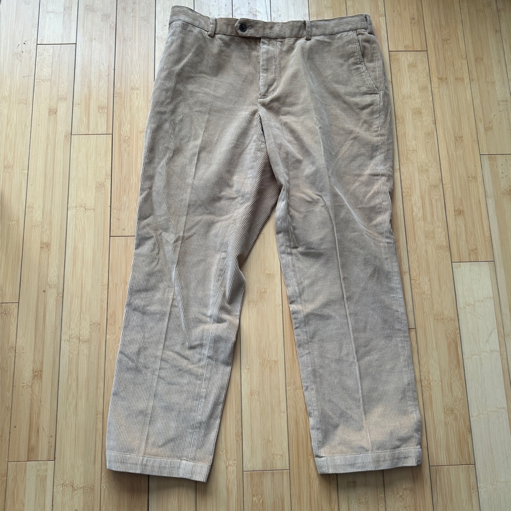 Brooks Brothers Milano Fit Corduroy Pants Men’s 40x32 Tan Cotton
